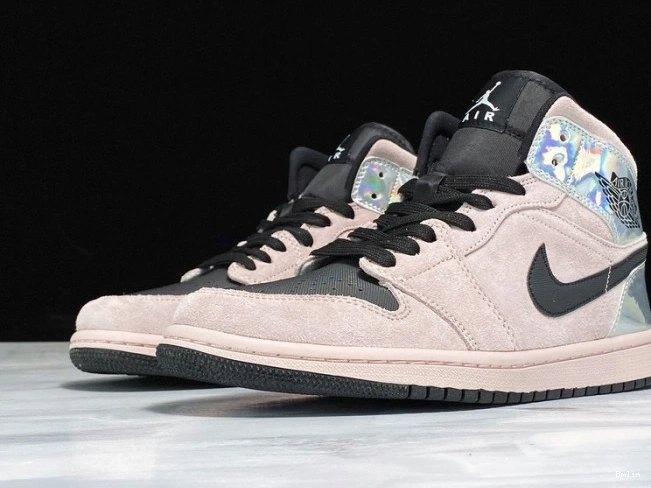 Bmlin Shoes 1 Mid Jordan Air BQ6472-602 Powder (W) Iridescent Dirty 0713